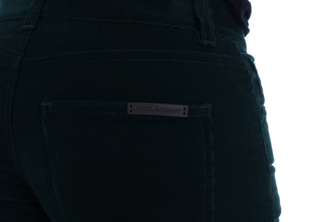 Chic Green Slim Fit Italian Jeans