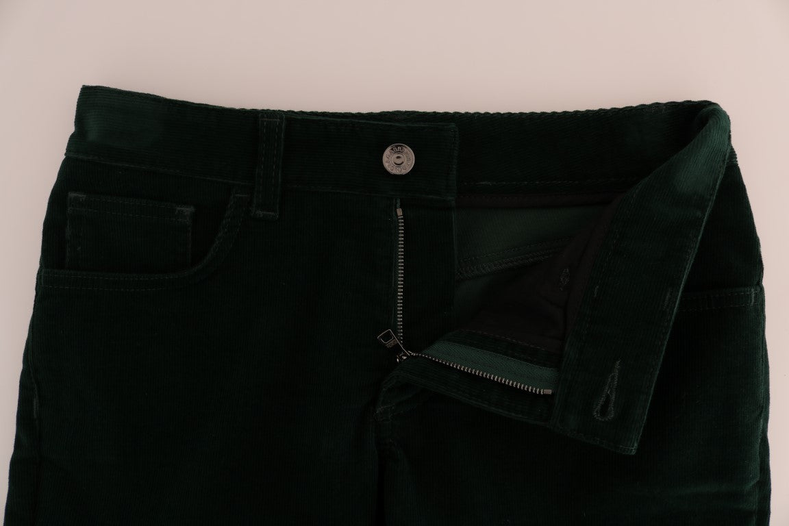 Chic Green Slim Fit Italian Jeans
