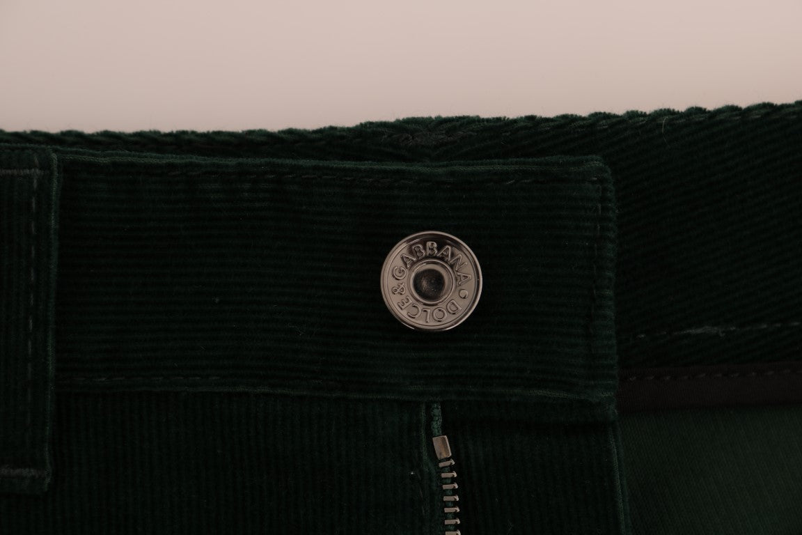 Chic Green Slim Fit Italian Jeans