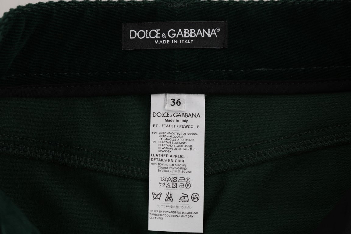 Chic Green Slim Fit Italian Jeans