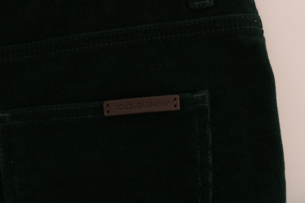 Chic Green Slim Fit Italian Jeans