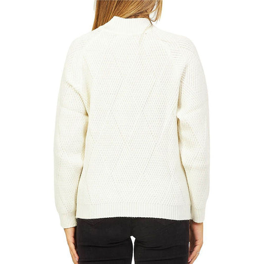 White Acrylic Women Sweater