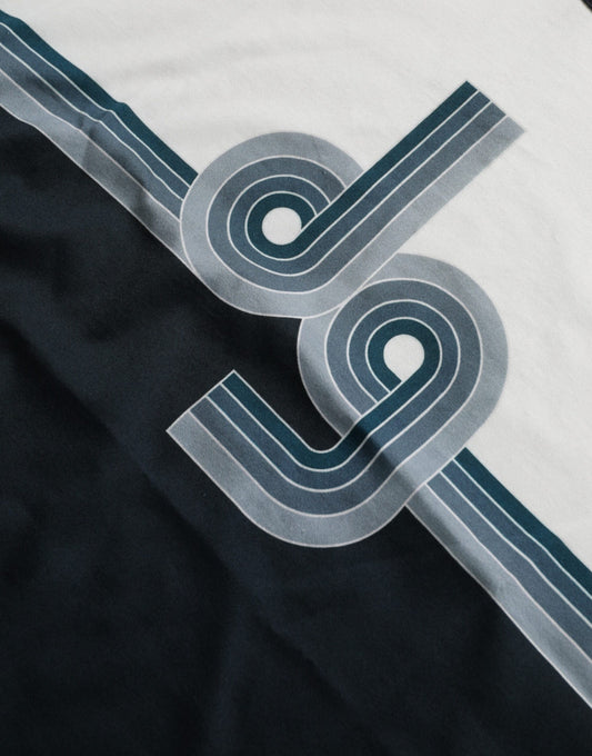 White Blue Cotton Logo Short Sleeve T-shirt