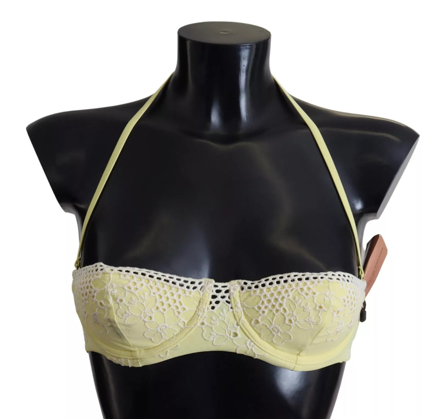 Yellow Floral Halter Balconette Swimwear