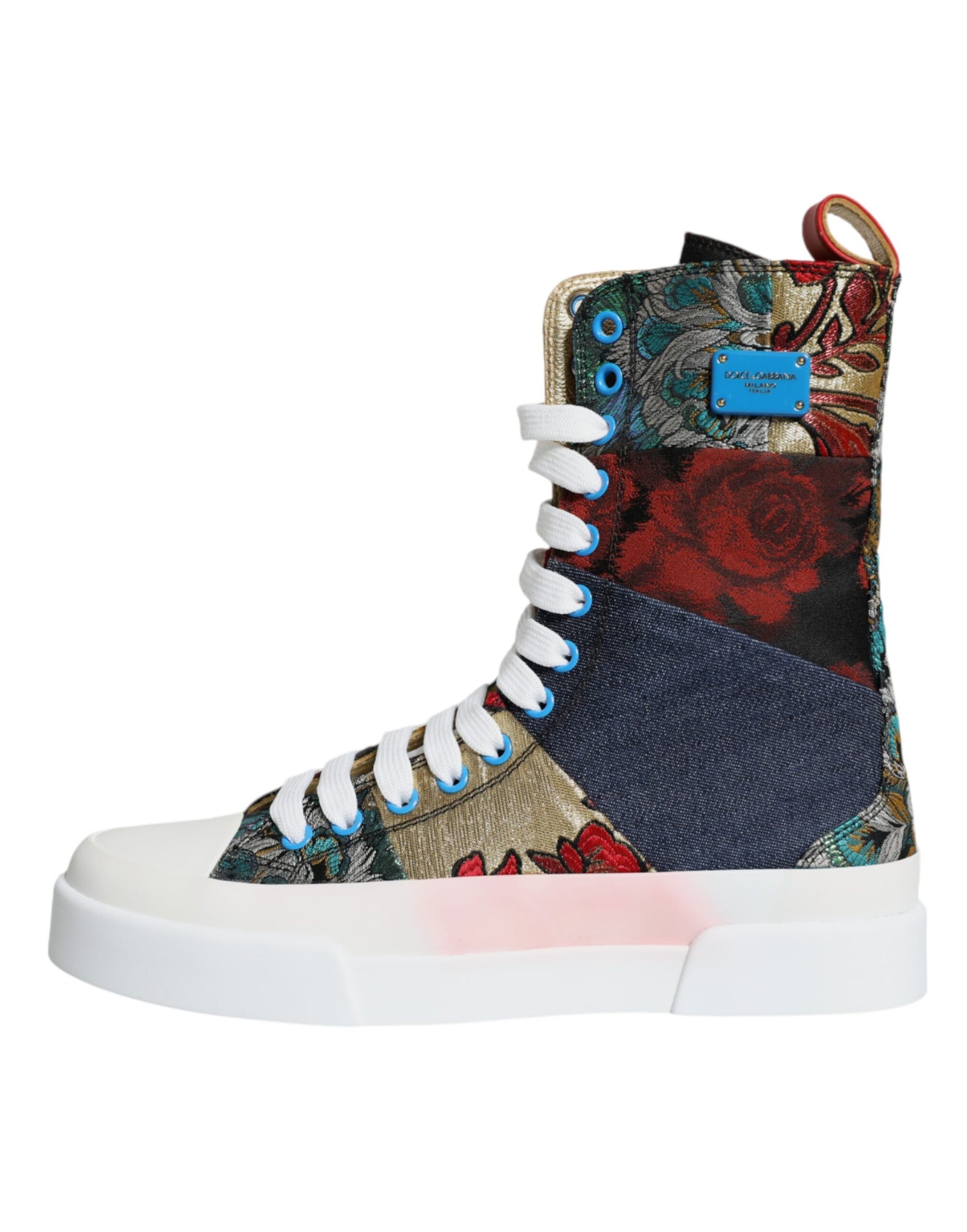 Multicolor Patchwork Logo High Top Sneakers Shoes