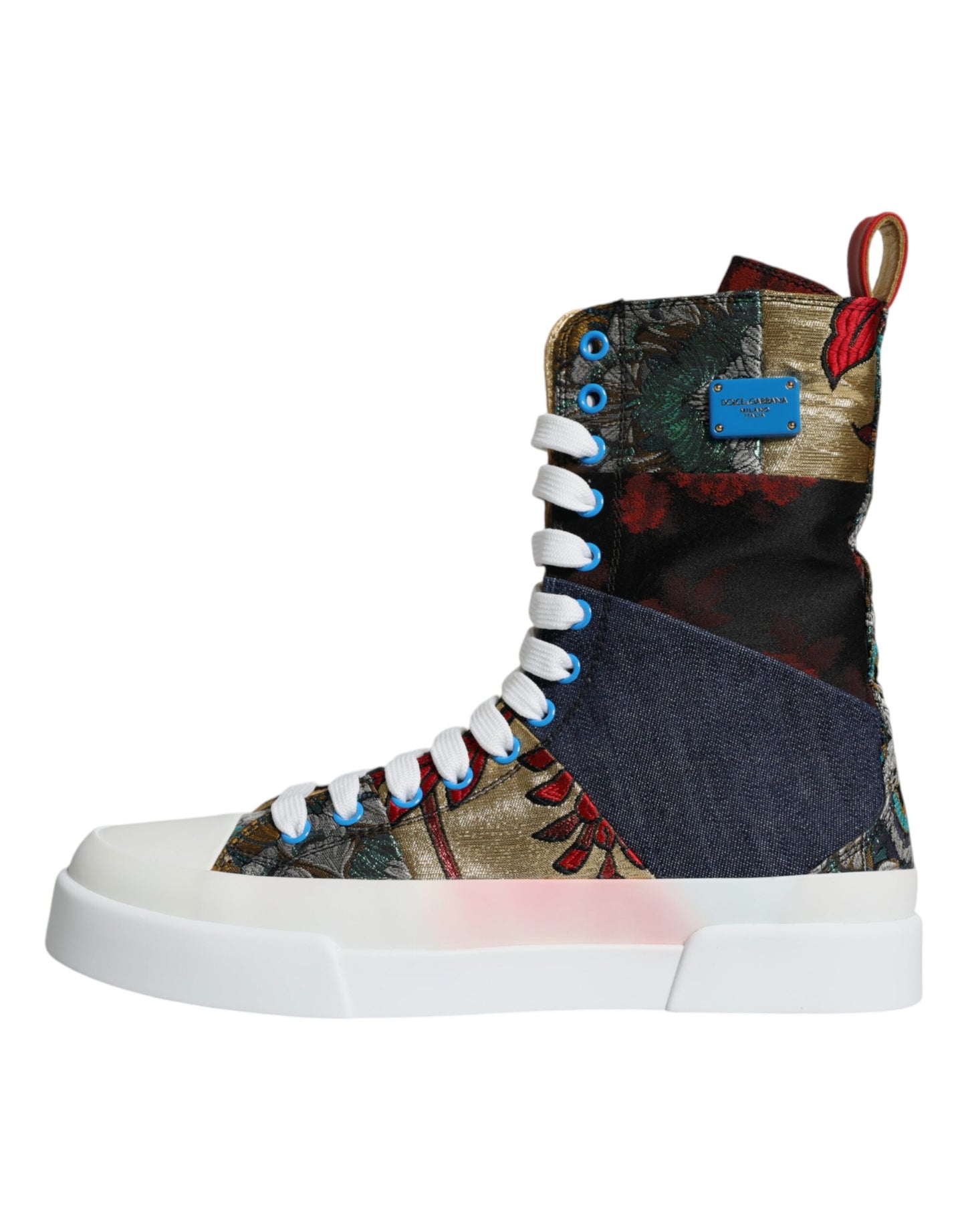 Multicolor Patchwork Logo High Top Sneakers Shoes