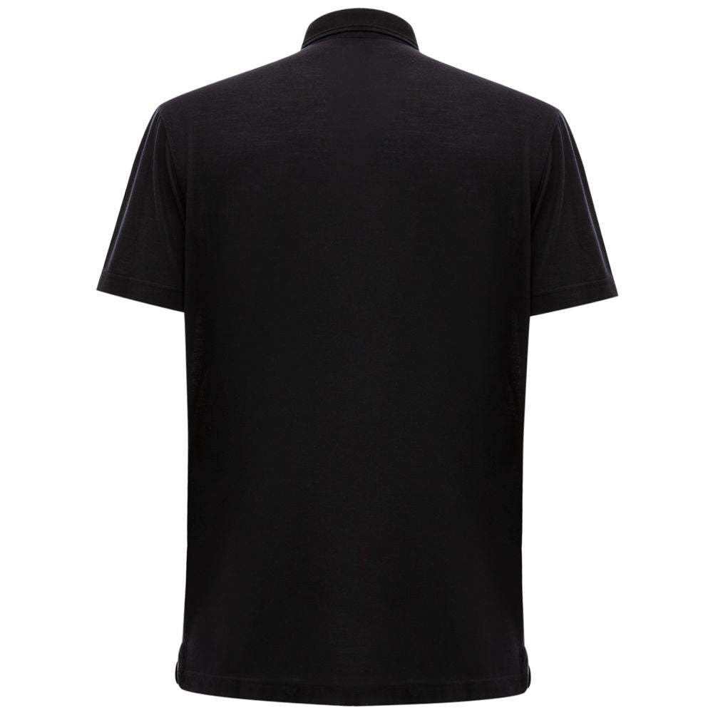 Blue Silk Polo Shirt