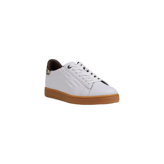 Beige Leather Low Top Sneakers