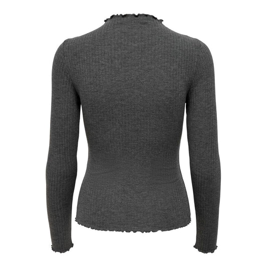 Gray Polyester Turtleneck