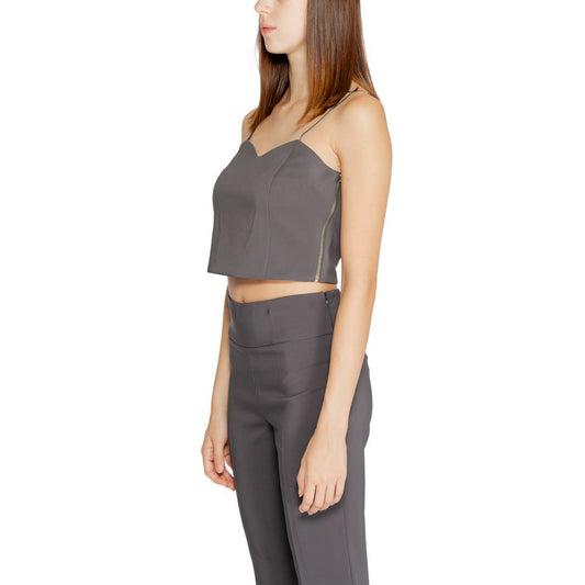 Gray Polyester Top