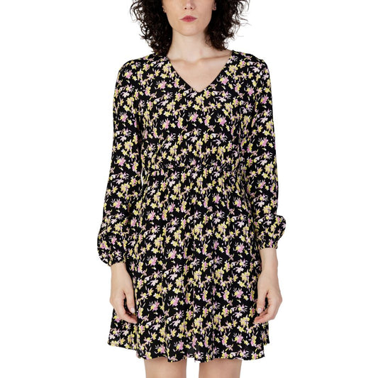 Black Viscose Short Dress