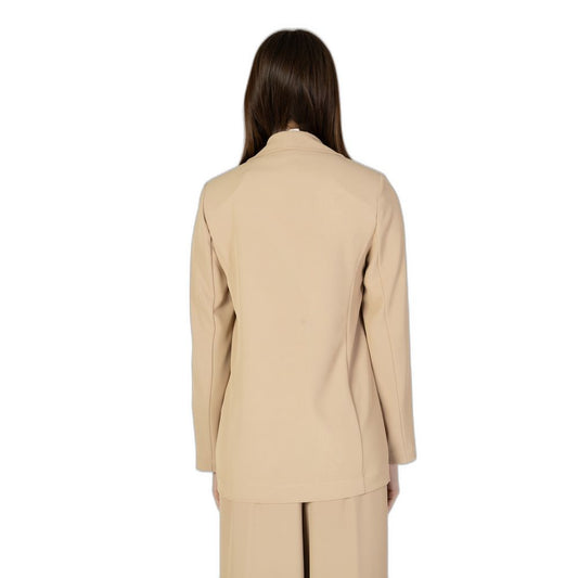 Beige Polyester Blazer