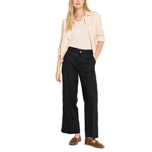 Black Linen Casual Pants