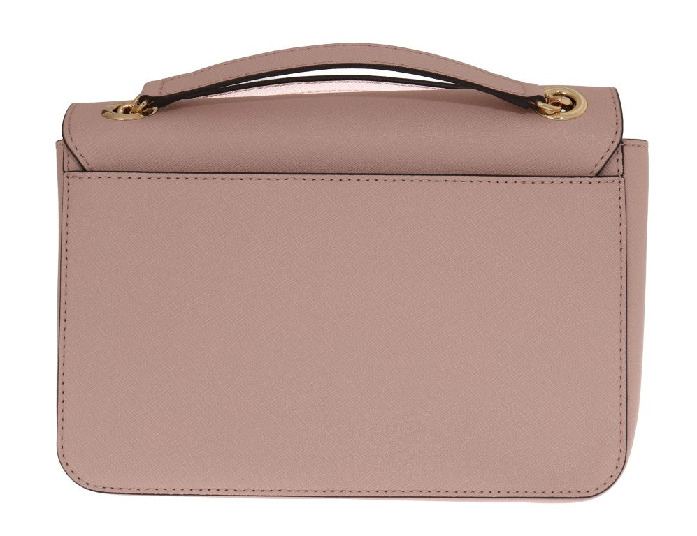 Elegant Ballet Pink Leather Shoulder Bag