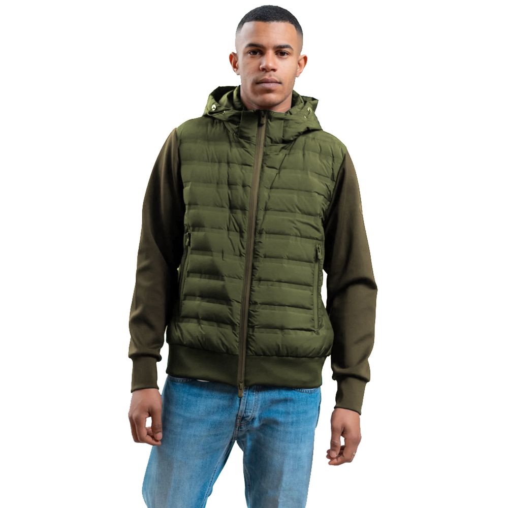 Green Polyester Men Jacket