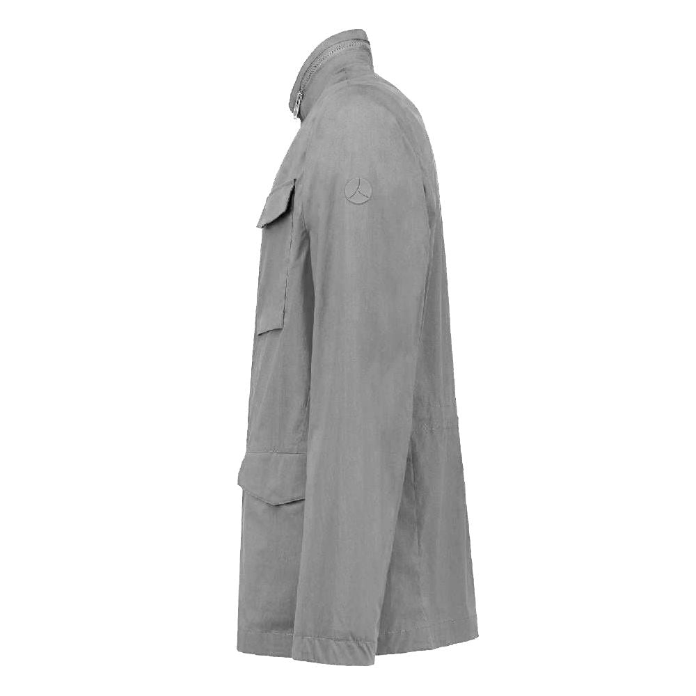 Gray Cotton Men Jacket