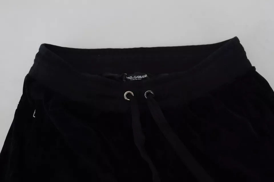 Black Cotton Skinny Jogger Sweatpants Pants