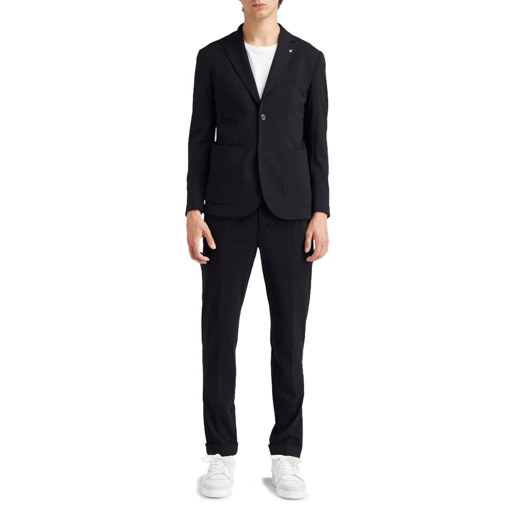 Blue Nylon Men Suit