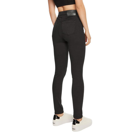 Black Cotton Skinny Jeans