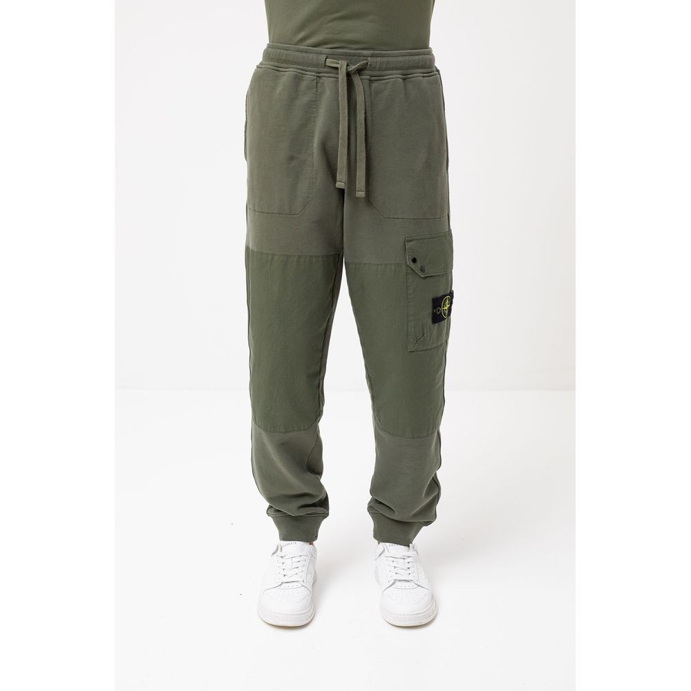 Green Cotton Men's Tracksuit Pants