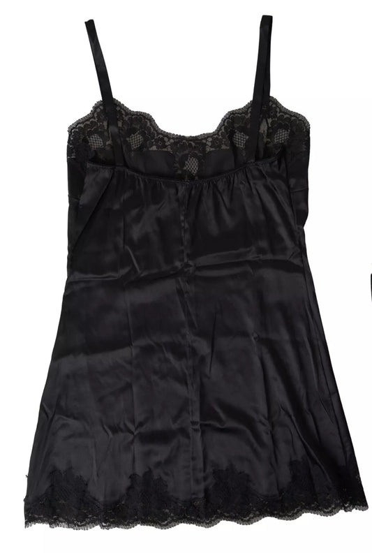 Black Lace Silk Sleepwear Camisole Top Underwear