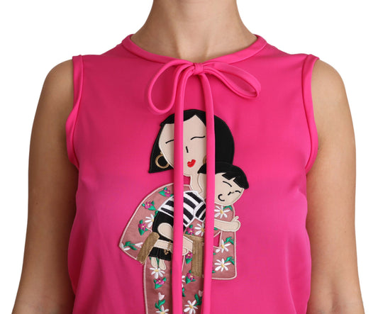 Pink Family Silk Tank Mama Blouse Top Shirt