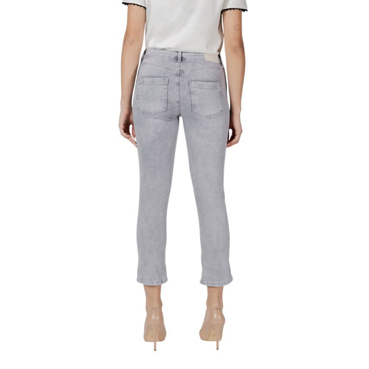 Gray Cotton Skinny Jeans