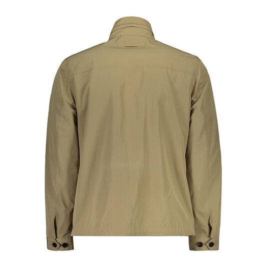Beige Polyester Men's Jacket