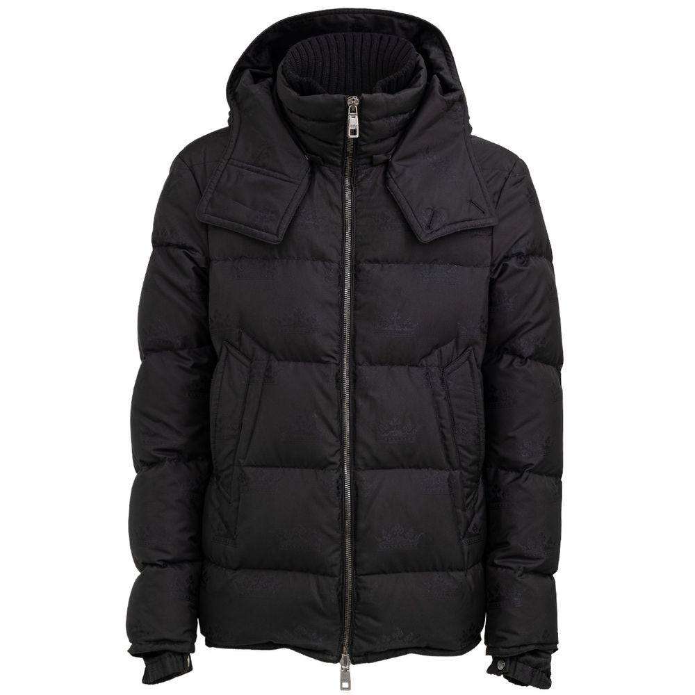 Black Cotton Full-Length Jacket