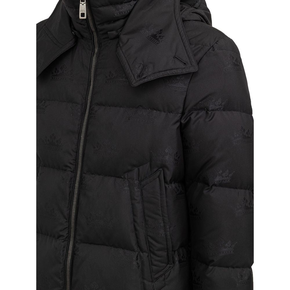 Black Cotton Full-Length Jacket