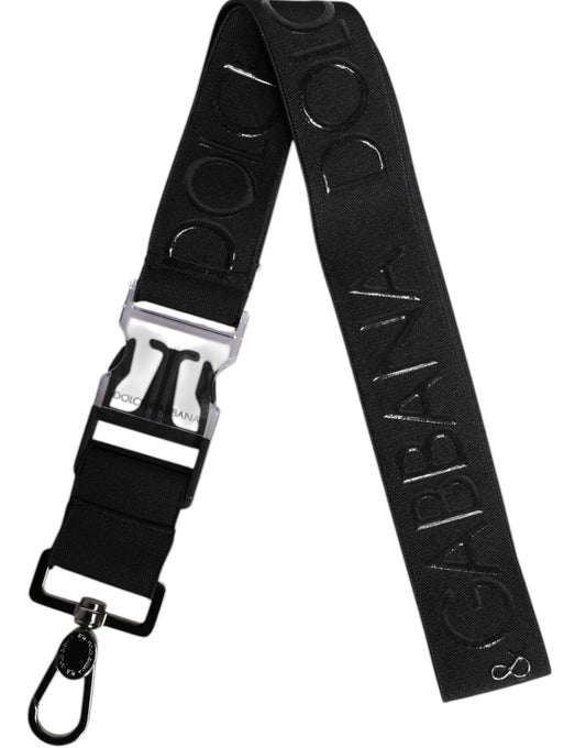 Black Stretch Polyester Rubberised DG Logo Keychain