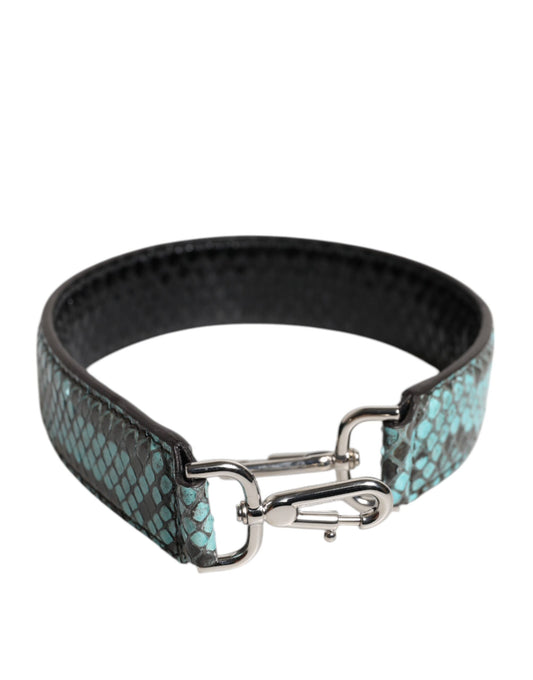 Black Blue Exotic Leather Bag Shoulder Strap