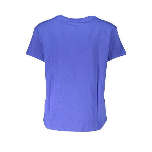 Blue Cotton Women T-Shirt