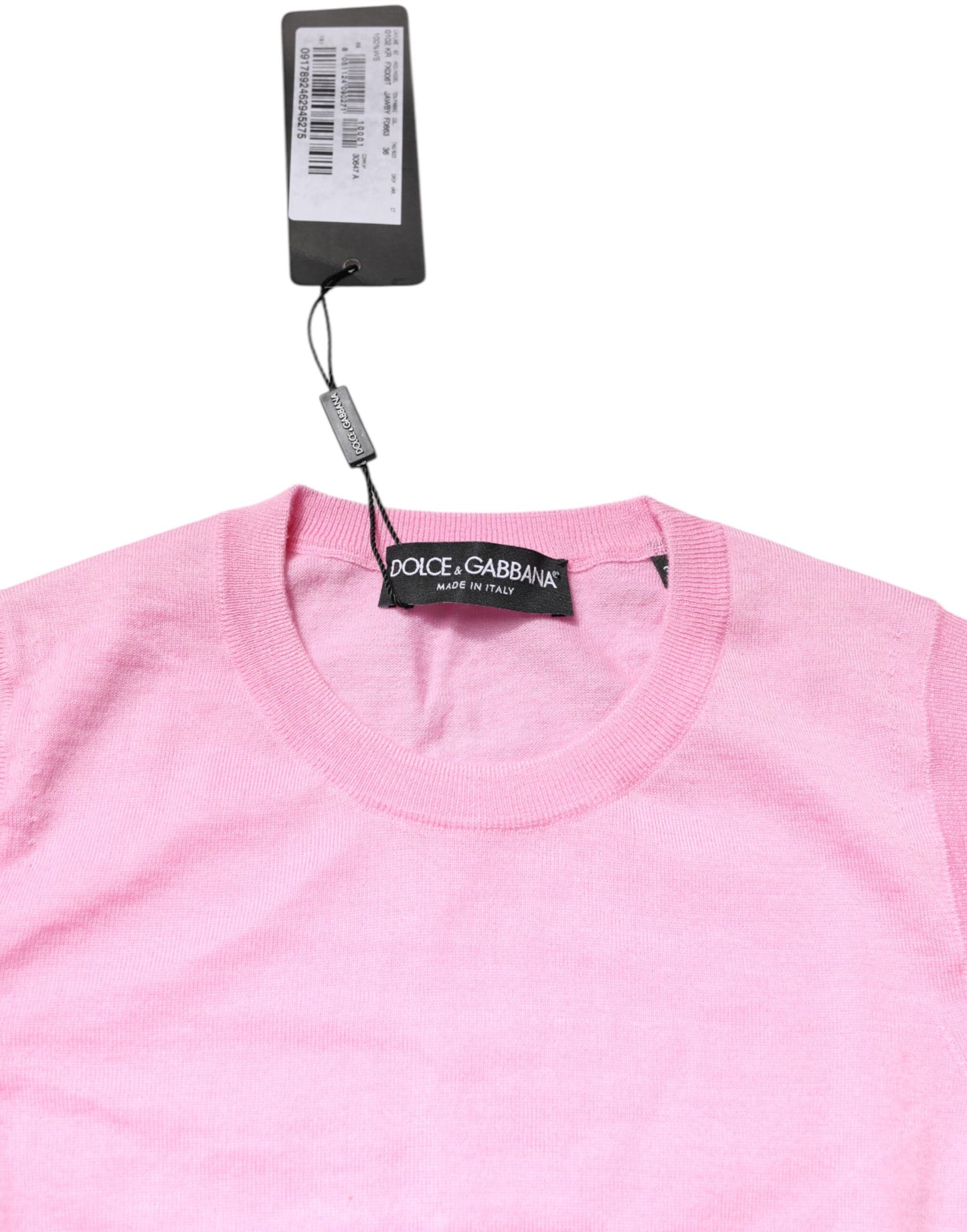 Pink Cashmere Round Neck Sleeveless Tank Top