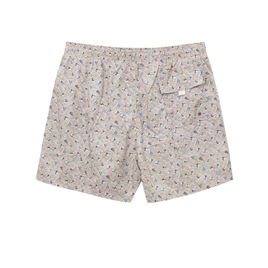 Beige Polyester Swim Shorts