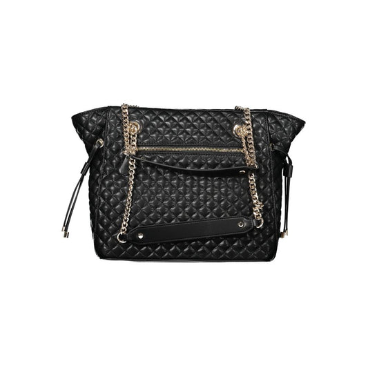 Black Polyurethane Women Handbag