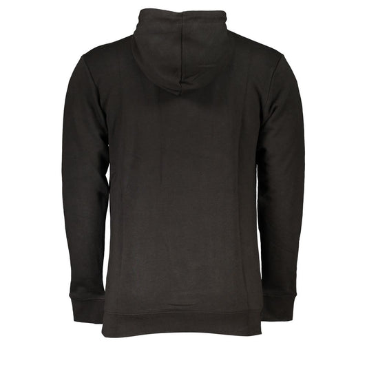 Black Cotton Men's Hooded Sweatshirt