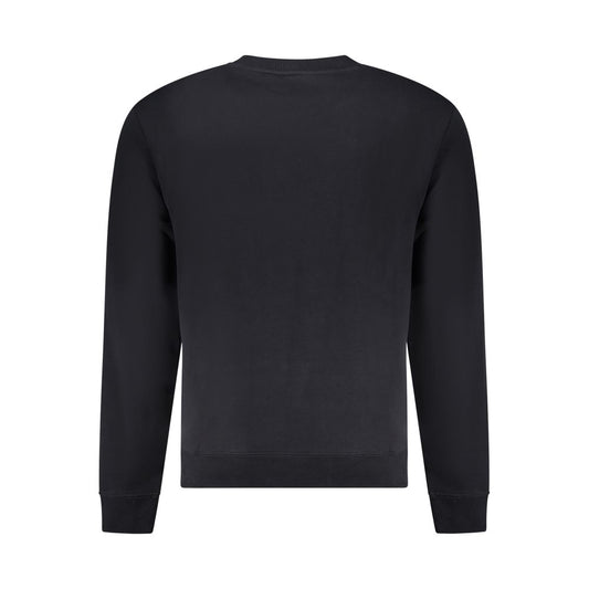 Black Cotton Men Sweatshirt