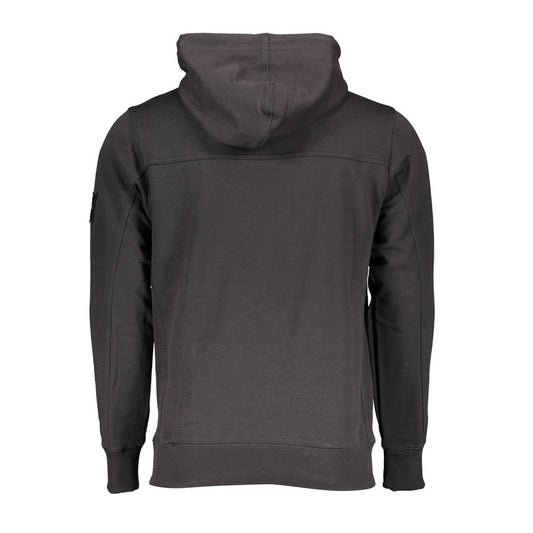 Black Cotton Men Sweatshirt