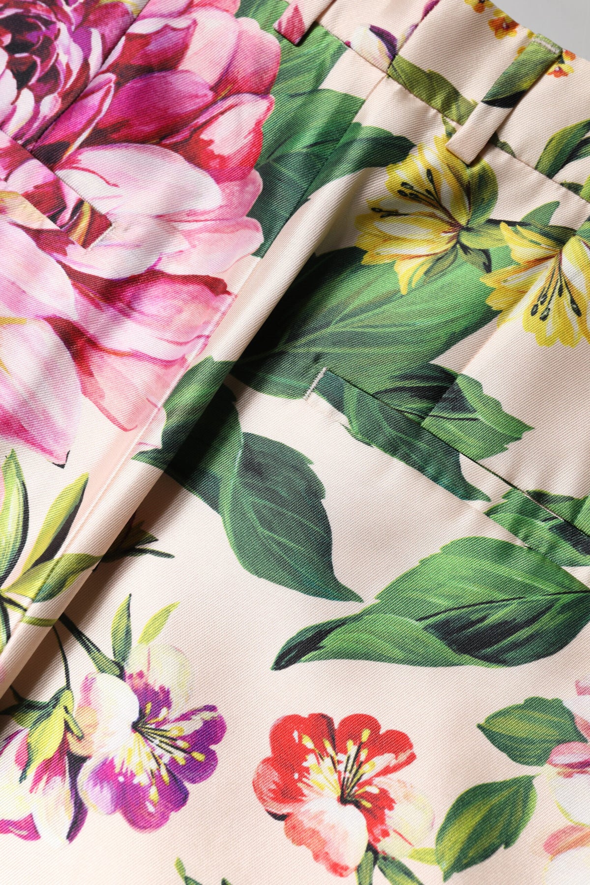 Multicolor Floral High Waist Straight Pants