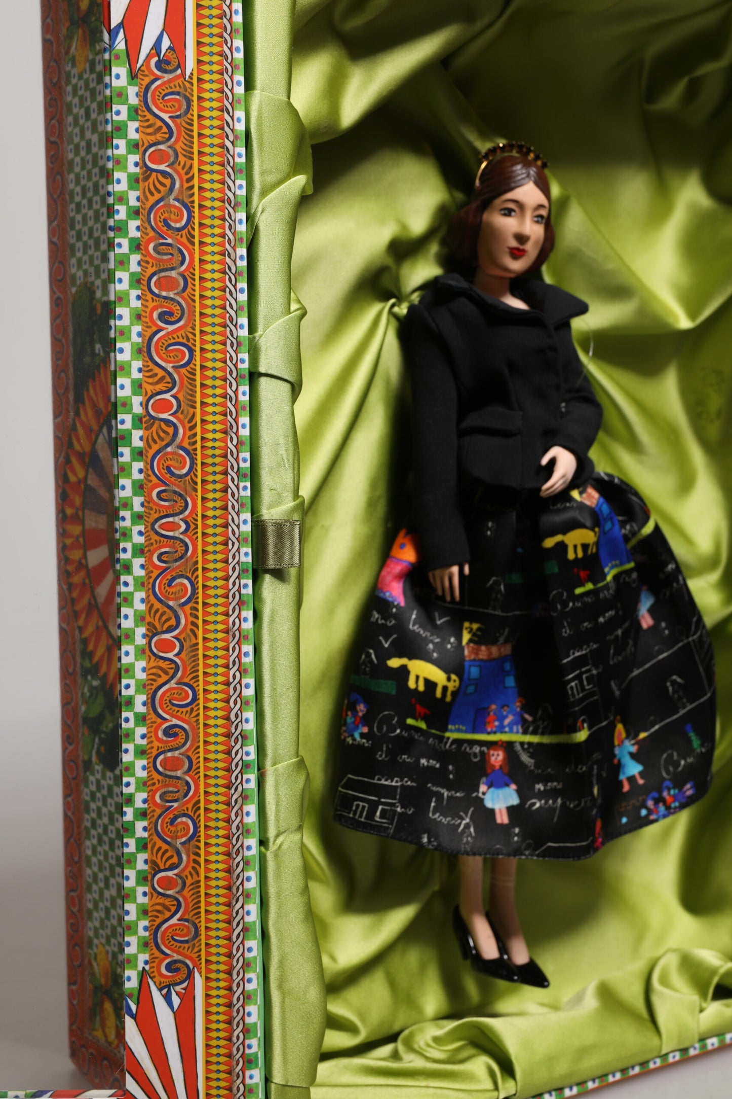 Black Dress Ceramic Porcelain Fashion Leather Sicily Dolls
