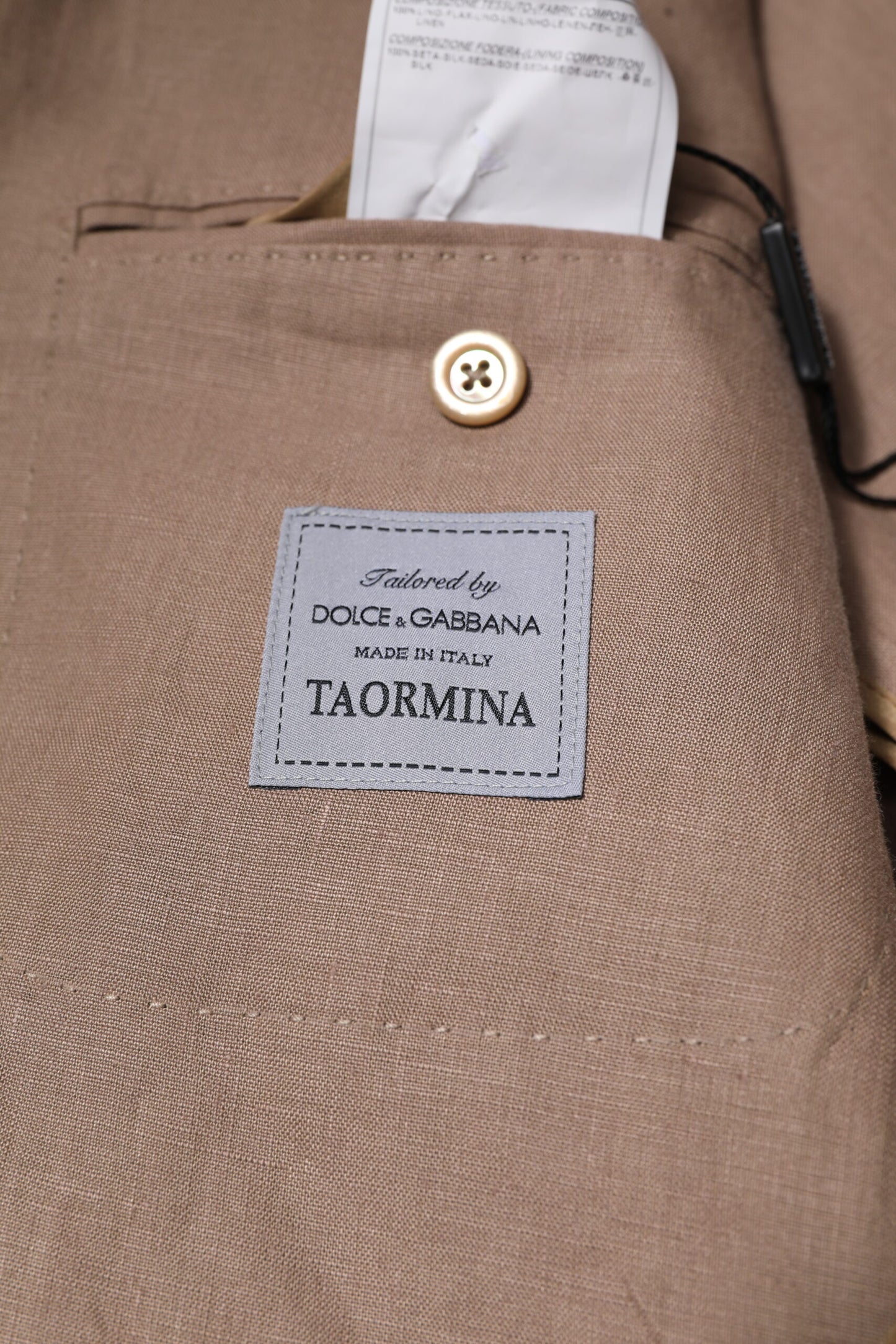 Beige TAORMINA Single Breasted Coat Blazer