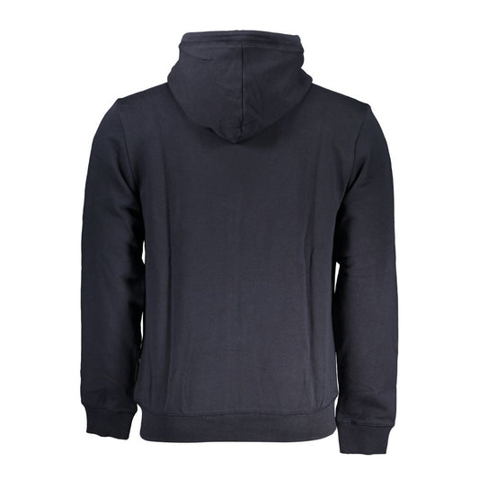 Blue Cotton Men's Hooded Sweatshirt