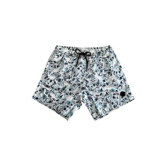 White Polyester Men's Swim Short
