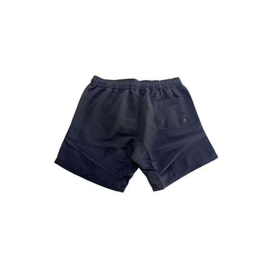 Black Polyester Men Swim Shorts