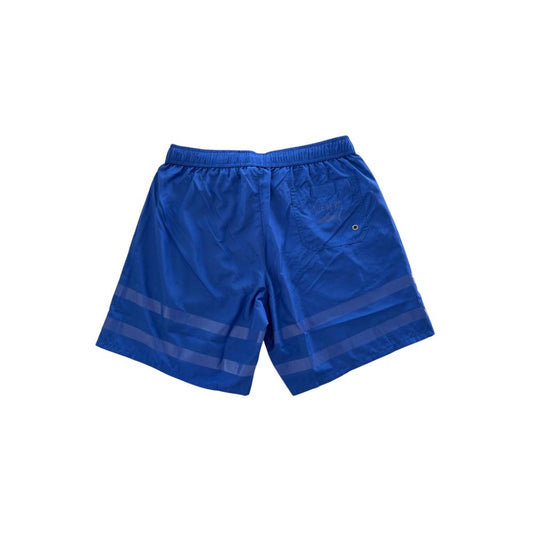 Blue Polyester Men Swim Short