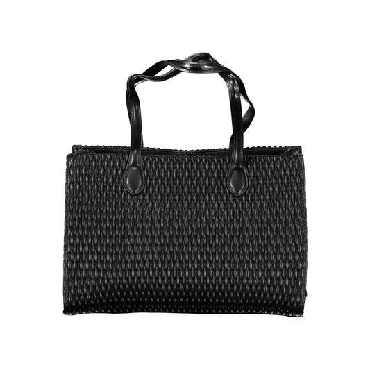 Black Polyurethane Women Shoulder Bag