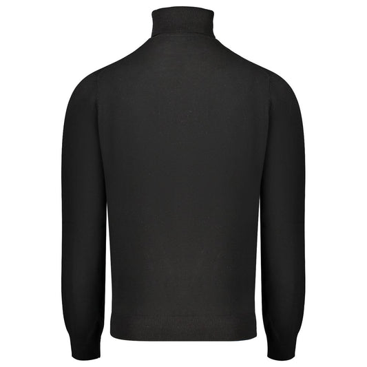 Black Wool Mens Turtleneck Sweater