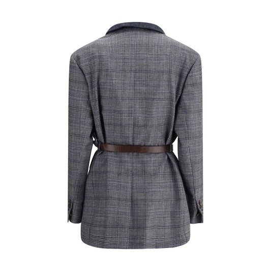 Gray Fleece Wool Blazer