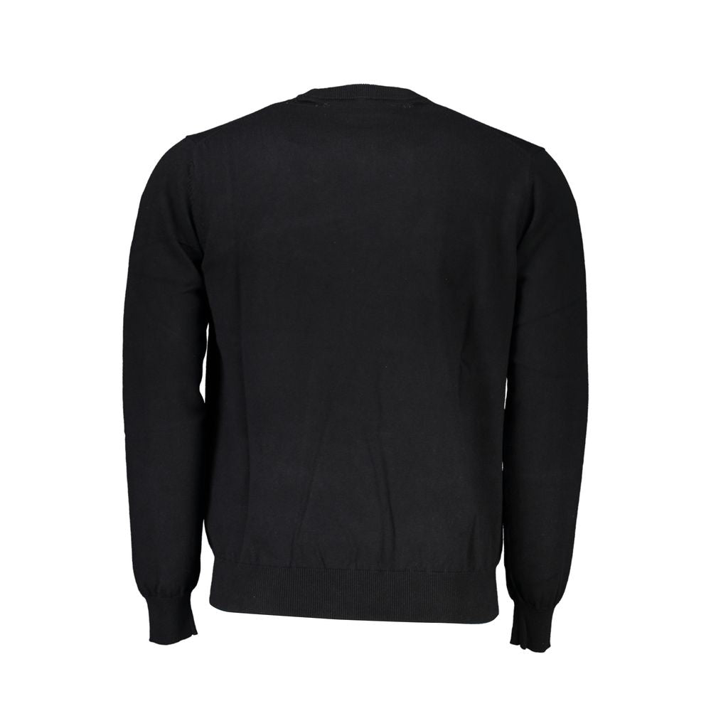Black Cotton Men Sweater